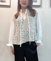 カラミツイードバックフレアベスト