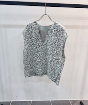 カラミツイードスリットネックベスト