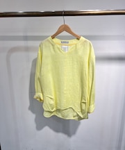 フレンチリネンVネックブラウス