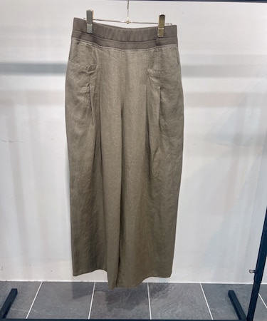 フレンチリネンタックワイドパンツ