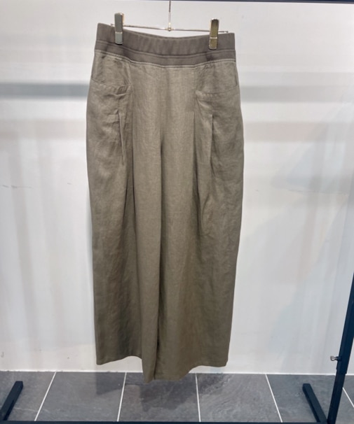 フレンチリネンタックワイドパンツ