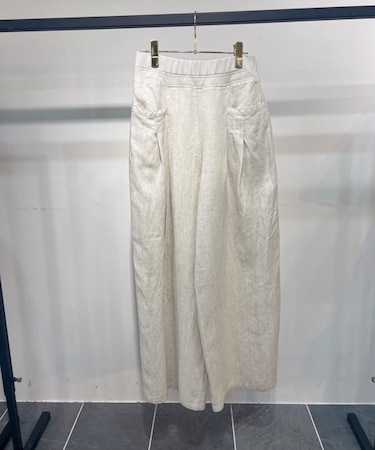 フレンチリネンタックワイドパンツ
