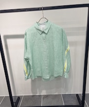 グログランテープ付きリネンシャツジャケット