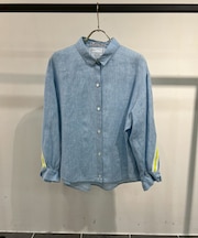 グログランテープ付きリネンシャツジャケット