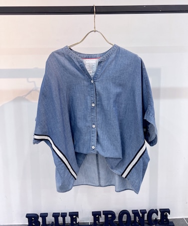 ライン入りデニムライクシャツ