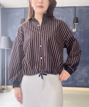 バックラインストライプシャツブルゾン