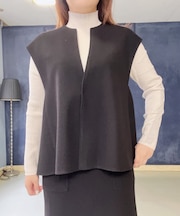 ウールライクペプラムベスト