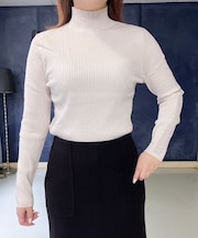ラメライン入りリブニット