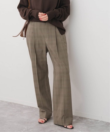 ウォッシャブルチェックストレッチパンツ