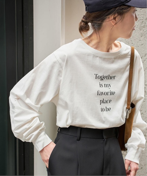 ボートネックシルケットロゴロンTEE