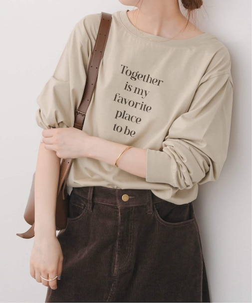 ボートネックシルケットロゴロンTEE