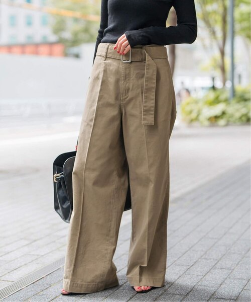 SOUMO ベージュ ワイドレッグチノパン ワイドタックチノパンツ(M BEIGE): パンツ｜PMbox P&M OFFICIAL