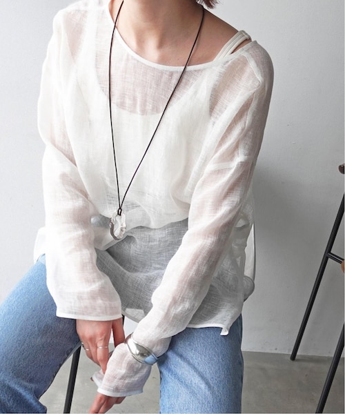 手洗い可 / 追加2》メッシュリネンルーズプルオーバー｜スピックアンド