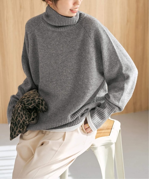 ウールカシミヤラグランタートルニット/スピックアンドスパン　新品未使用 WEB限定カラー有り》ウールカシミヤ ラグランタートルニット｜スピック