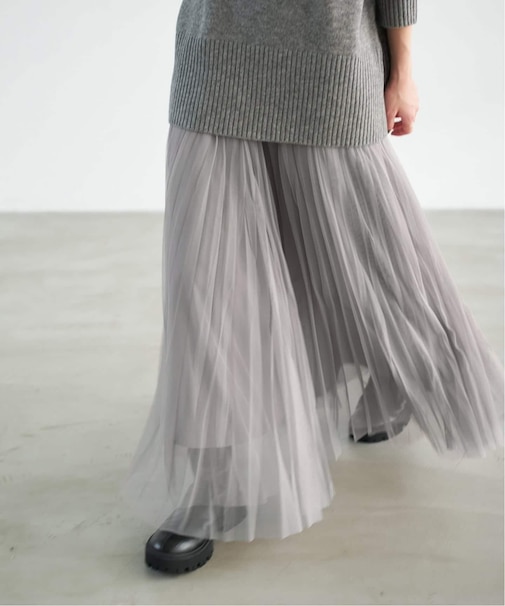 ランダムチュールプリーツスカート
