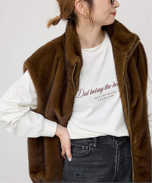 シルケットクルーネックロゴロンT