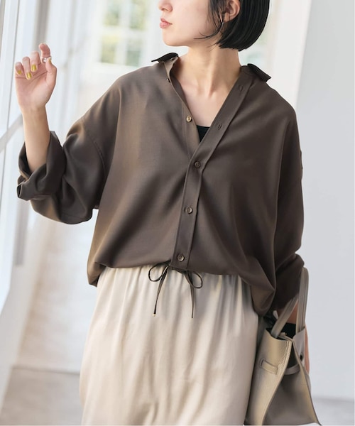 Spick&Span スピックアンドスパン ヘムギャザーシャツ 美品 追加》ウールライクヘムギャザーシャツ｜スピックアンドスパンの