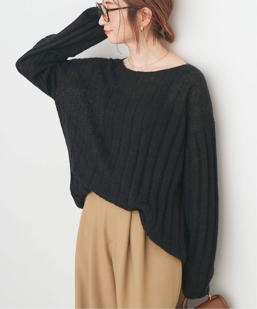 ワイドリブボードネックプルオーバー