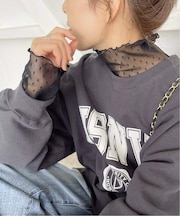 《WEB限定 / 追加4》ドットチュールハイネックプルオーバー