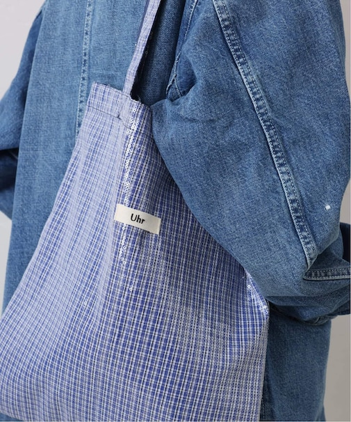 《一部店舗+WEB限定》Uhr/ウーア SPANGLE CHECK TOTE