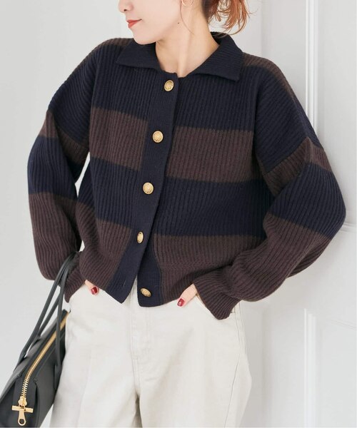 ラガーボーダーニットカーディガン｜スピックアンドスパンの通販
