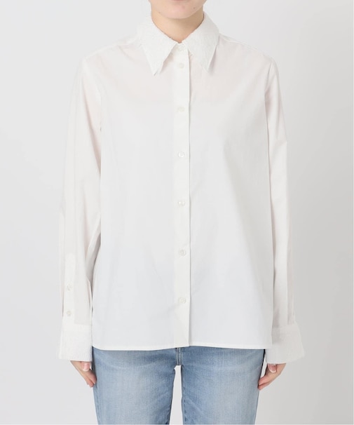 レース襟シャツ