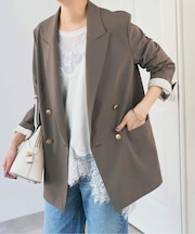 《新色有り / 追加》プレーンウィーブダブルブレストジャケット