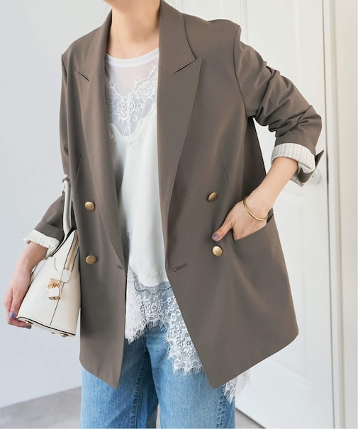 《新色有り / 追加》プレーンウィーブダブルブレストジャケット