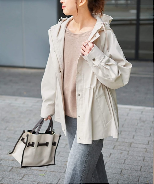 撥水ツイルフーディーブルゾン