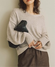 レーヨンペーパーヤーンVネックプルオーバー