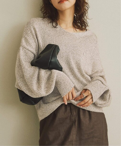 レーヨンペーパーヤーンVネックプルオーバー