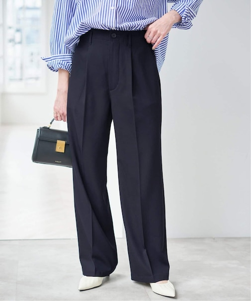 ドレープチノ1タックストレートパンツ