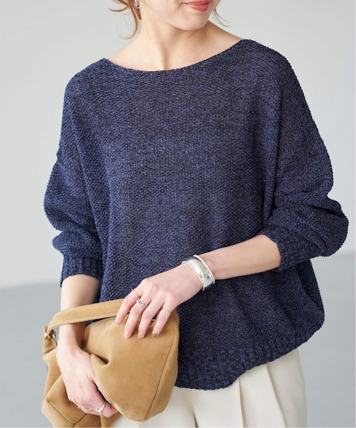 《WEB限定カラー有り / 追加》ペーパーヤーン2WAYルーズプルオーバー