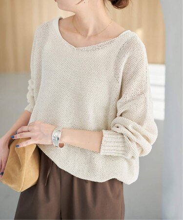 《WEB限定カラー有り / 追加》ペーパーヤーン2WAYルーズプルオーバー