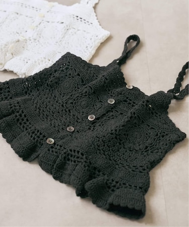 コットンカギ針 ニットキャミソール