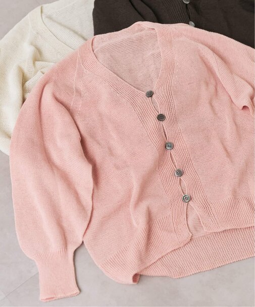 コットンリネンギマ天竺カーディガン