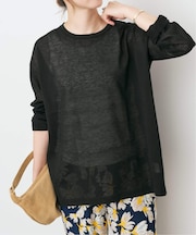 リネン混シアールーズプルオーバー