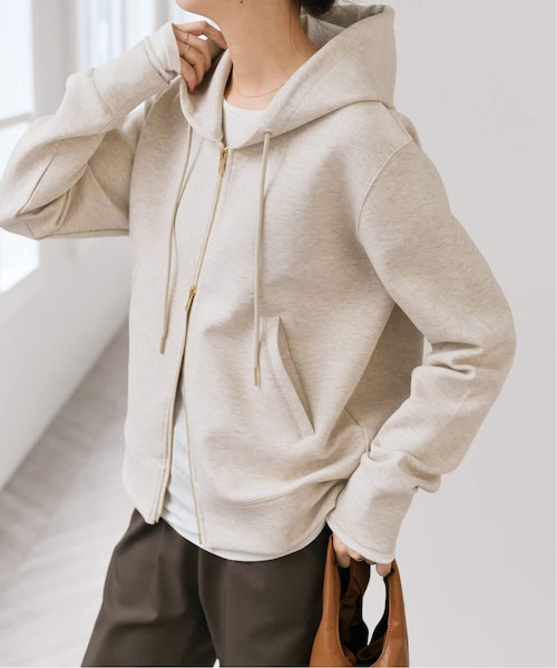 JACKBUNNY フード付きパーカー ベージュ 新色有り / 追加》ストレッチジップフードパーカー｜スピックアンド