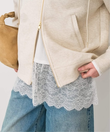 レースドッキングレイヤードカットソー