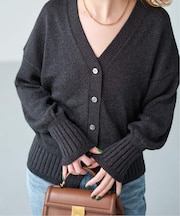 《追加》レーヨンペーパーヤーンVネックカーディガン