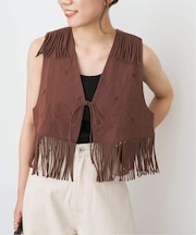 crinkle crinkle crinkle 別注フリンジベスト*