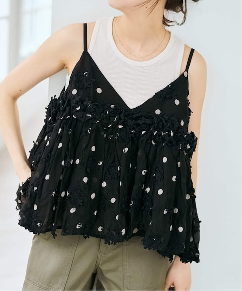 追加》crinkle crinkle crinkle 別注3D embroidery dot camisole