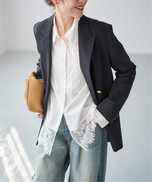 WEB限定 / 追加3》PEレースフレンチスリーブシャツ｜スピックアンド