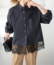 《手洗い可 / 追加》レースタイプライターシャツ