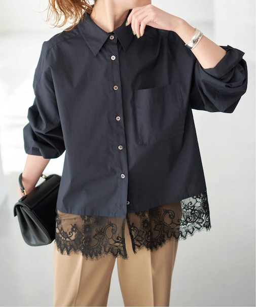 《手洗い可 / 追加》レースタイプライターシャツ