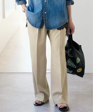 ウォッシャブルセミフレアパンツ