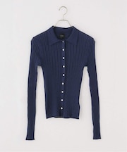 シアーポロシャツカーディガン