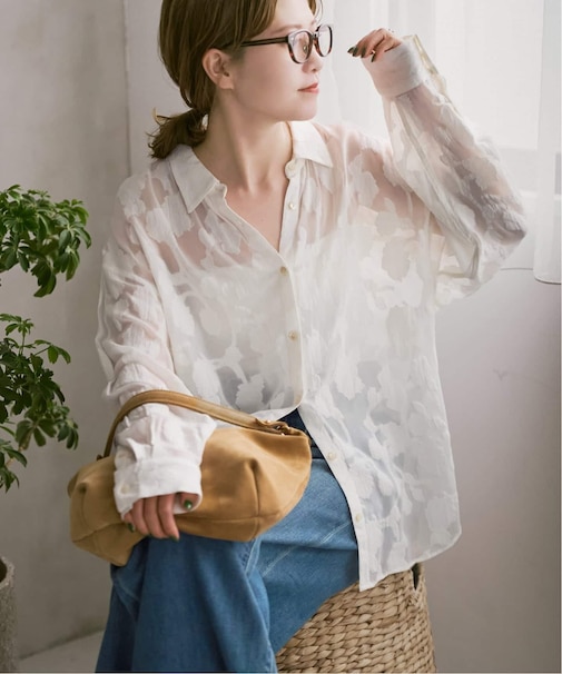 HYU フラワージャガードシャツ