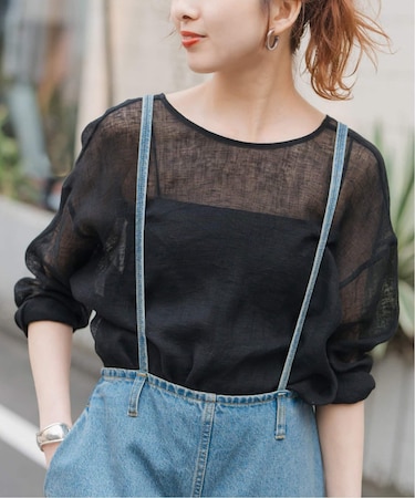 《新色有り / 追加》メッシュリネンルーズプルオーバー