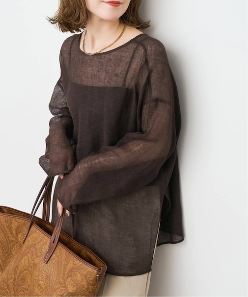 《新色有り / 追加》メッシュリネンルーズプルオーバー